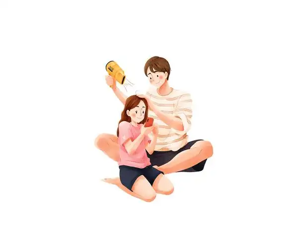 情侣日常之吹头发 元素小总结|插画|商业插画|sin纯子 - 原创作品