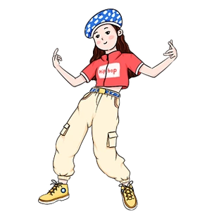 可爱街舞说唱女孩潮时尚条漫风漫画酷