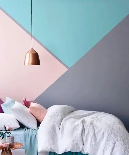 渐变色如果觉得纯色墙太过于单调乏味除了拼色,还可以选择刷渐变色由