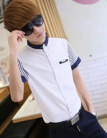 13岁大童男孩14青少年半袖衬衫15青少年16初中学生17帅气短袖衬衣