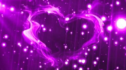 紫色心形幻影粒子光电梦幻漂浮hd特效视频素材