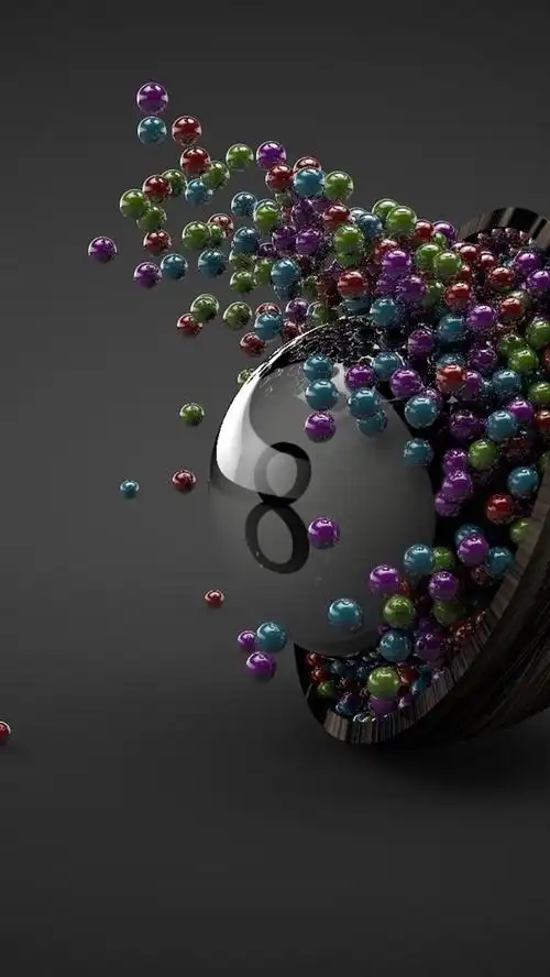 iphone 壁纸 许多球,碗,八,灰色的背景,3d设计
