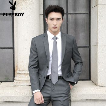 花花公子西服男2021新款男士休闲西装男潮流帅气套装外套韩版修身伴郎