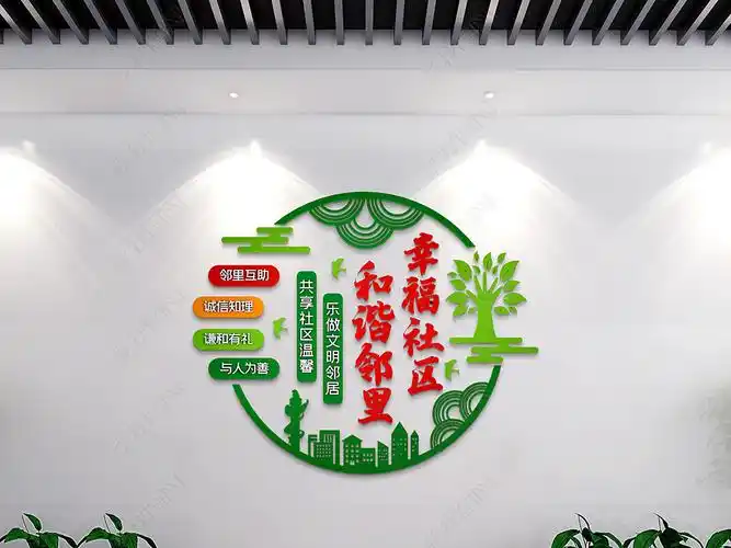 幸福邻里和谐社区文化墙