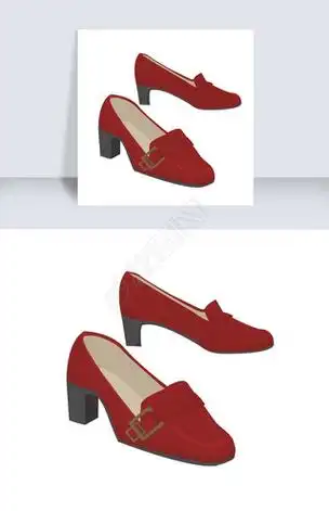 一双红色高跟鞋插画