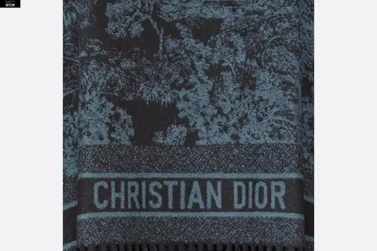 【包邮包税】 dior迪奥 21年秋冬 女士 披肩 印花披风-海*蓝色羊绒茹