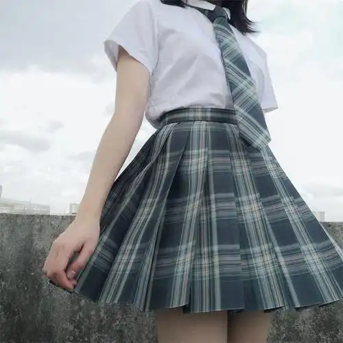 森林来信jk制服正版格裙日系百褶裙a字高腰学院风半身短裙女夏