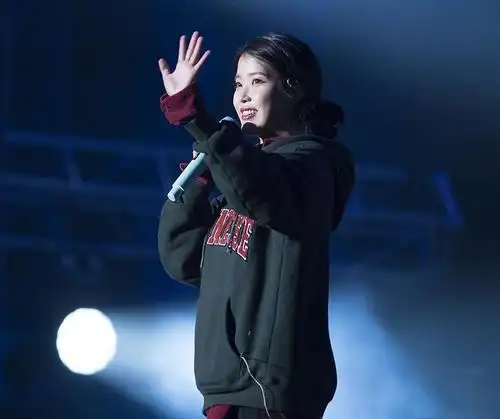 iu李知恩明星同款演唱会绿色宽松字母刺绣套头连帽加绒卫衣外套女