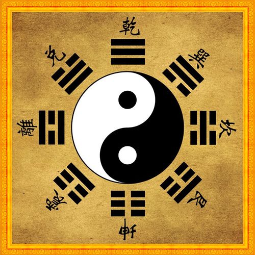 子木雅居太极图挂画阴阳鱼 太极八卦图挂画壁画易经阴阳先天后天八卦