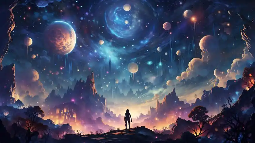 3d壁纸,星空下的奇幻世界🌌✨