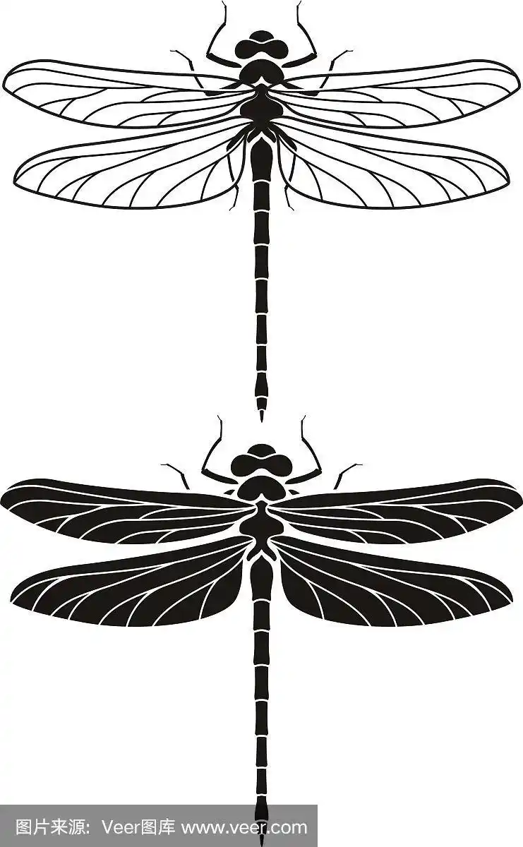 蜻蜓剪影图标集