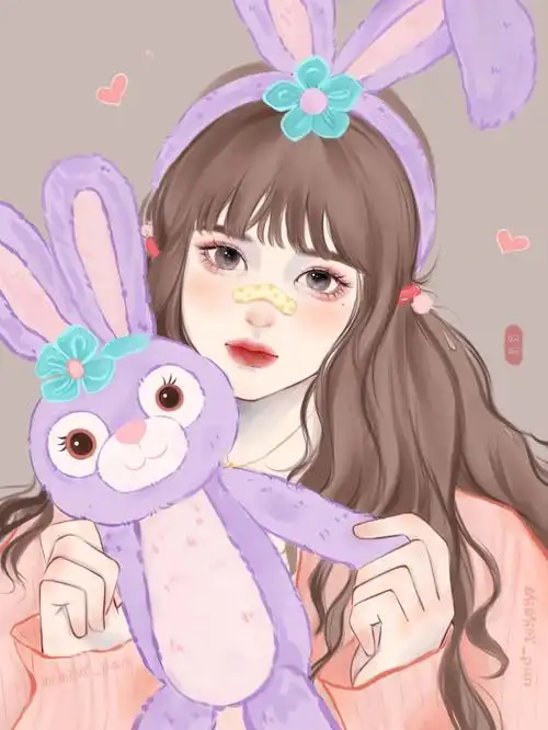 星黛露女生头像手绘附过程图