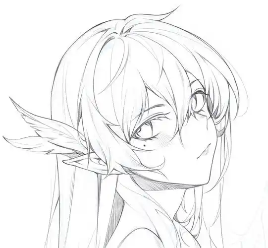 各种风格的动漫美女线稿绘画素材图片-sai插画网站