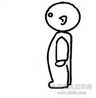 幼儿园人物简笔画教案《侧身站立的男孩》小精灵儿童网站