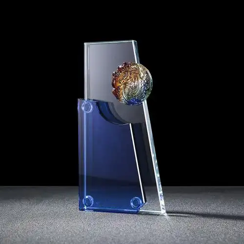 水晶奖杯创意摆件龙鱼奖杯员工音乐比赛纪念品水晶工艺品制作