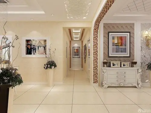 现代欧式家装客厅过道全抛釉装修图