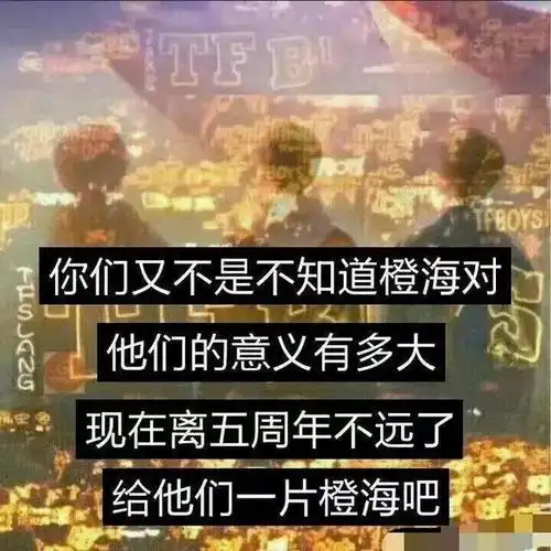 tfboys五周年演唱会三小只希望的是一片橙海而不是红绿蓝花海