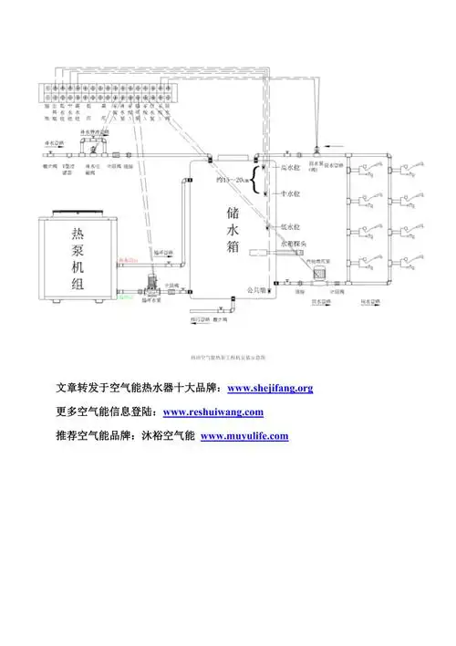 空气能热水器工程机组安装图及说明