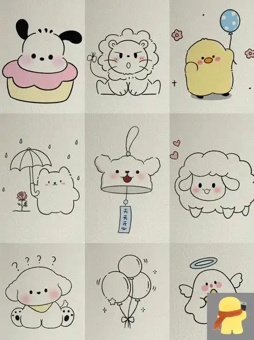 超可爱简笔画合集 每一幅都超可爱 而且都很简单