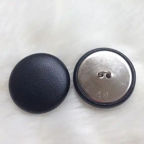 高档黑色皮衣纽扣 皮扣子 金属底皮大衣钮扣 皮包扣子 纽扣包邮