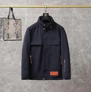 loewe/ 罗意威21冬宽松立领风男士胸前logo休闲外套风衣男装夹克