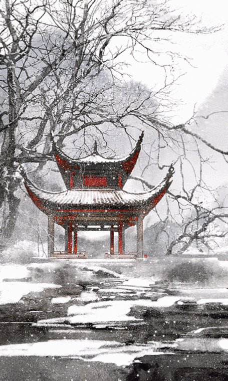 手绘古风山水/建筑/雪景gif动态图来自 伊吹鸡腿子 的微博【侵删致歉