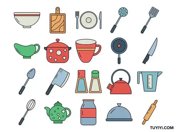 厨具物品图标集ai eps源文件 - 手机图翼网