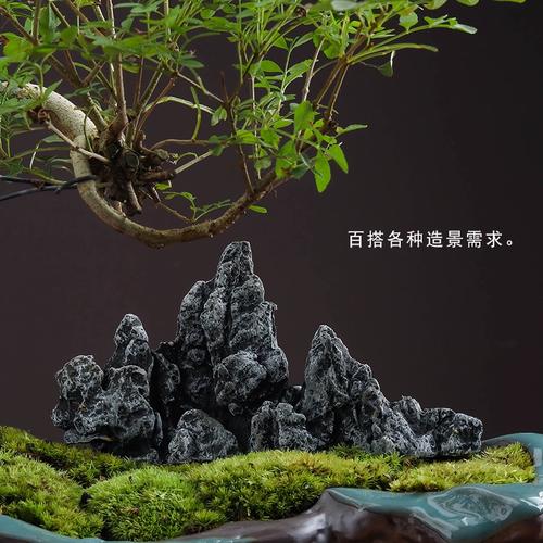 创意仿石头假山摆件花盆园艺鱼缸流水造景太湖山小型号装饰品配件