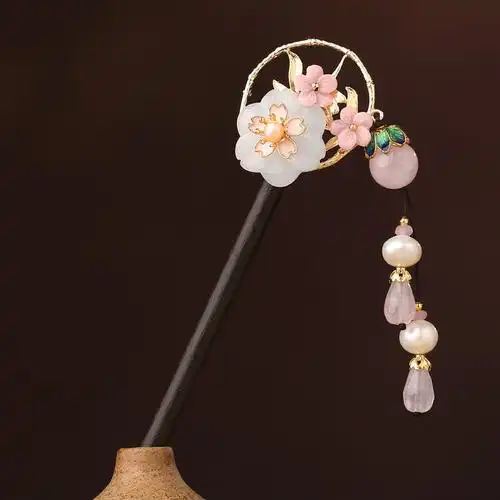 中式木簪宫廷头发发簪头饰盘发簪子古典风步摇饰品宫廷古风发饰女