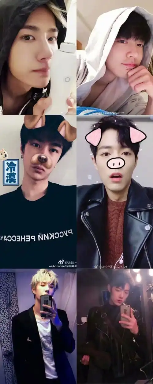 两位老师连自拍也要一决高下额!#肖战##王一博