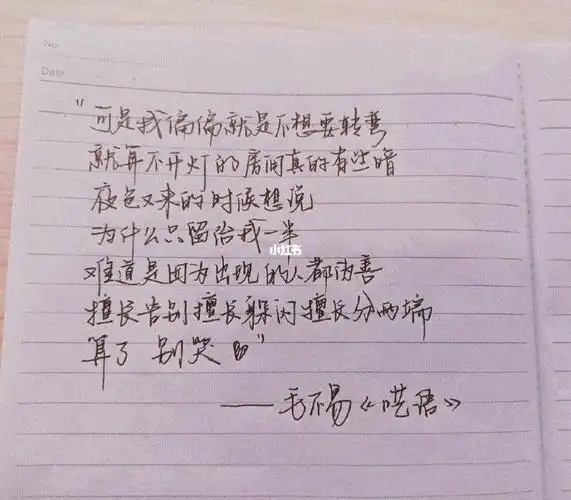 毛不易呓语手写