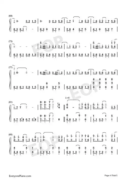 月若流金-杀破狼主题曲双手简谱预览4