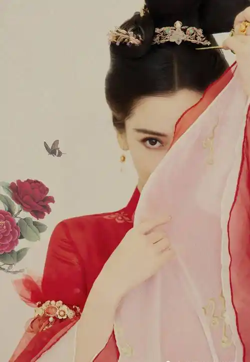 angelababy金簪红衣造型,古韵十足,古画里的绝色佳人_古装_气质_时尚