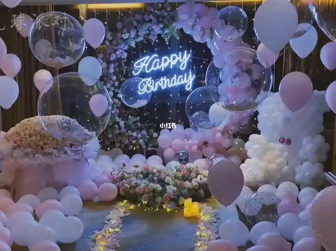乌鲁木齐萌萌气球派对生日惊喜场景布置