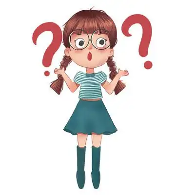 问号卡通女孩疑惑
