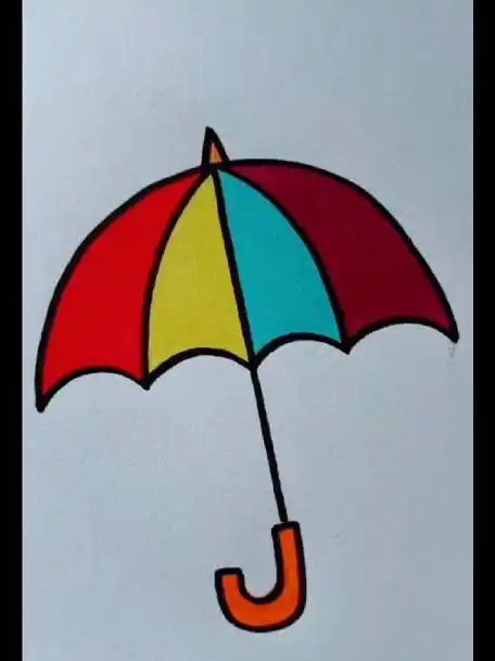 教你画小雨伞 "简笔画 "一起来画画吧