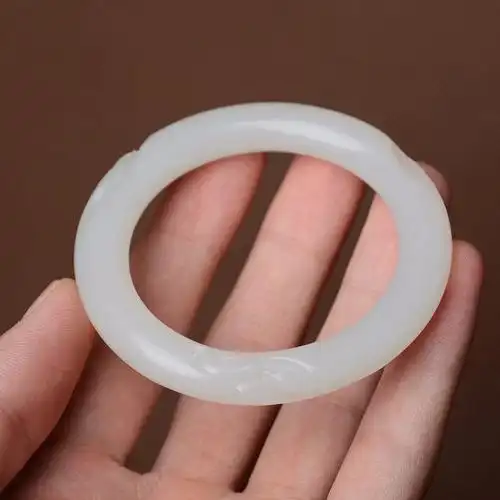 和田玉玉雕 富贵有余 手镯