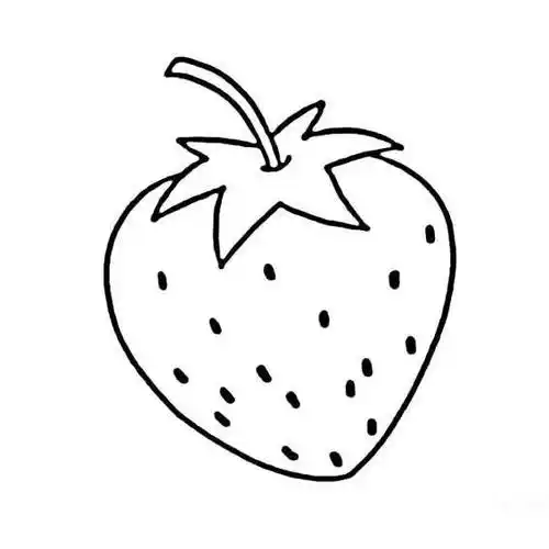 简单易画的草莓简笔画水果画画|草莓简笔画绘画教程步骤,如何画酸酸