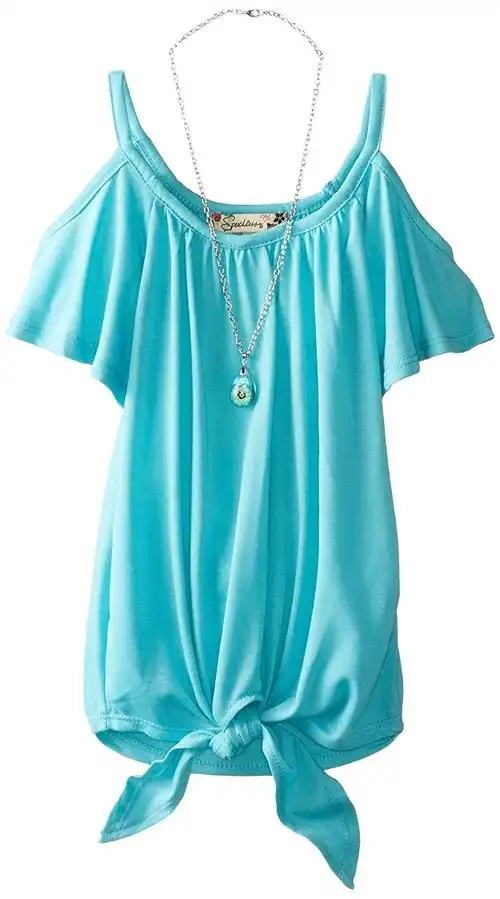 speechless 大女童露肩上衣 蓝绿色 medium