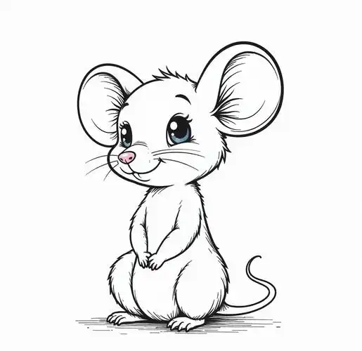🐭萌态可掬的小老鼠简笔画