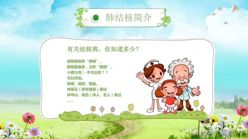 小学主题班会防治肺结核共30张ppt