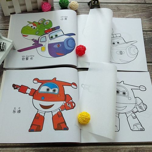 儿童画画本超级飞侠涂色本简笔画临摹绘画本涂鸦乐迪多多图画本