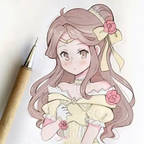 彩铅手绘简单唯美插画,用彩铅画的漂亮美人鱼彩铅动漫人物手绘推