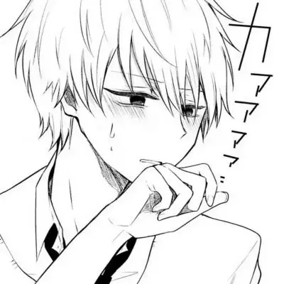 二次元黑白男生头像