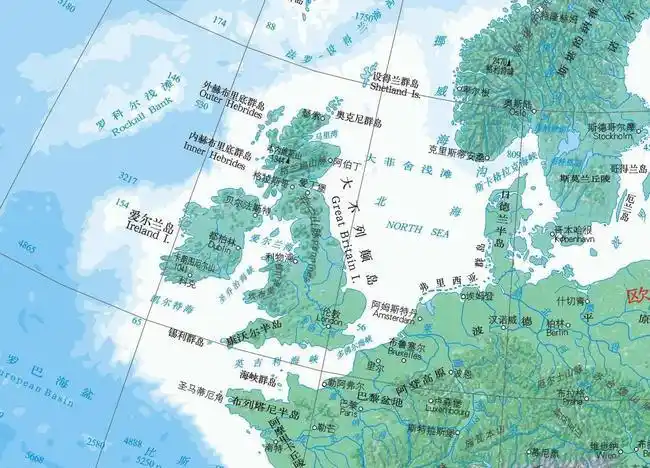 欧洲最大的岛屿大不列颠岛面积大约是我国台湾岛的六倍