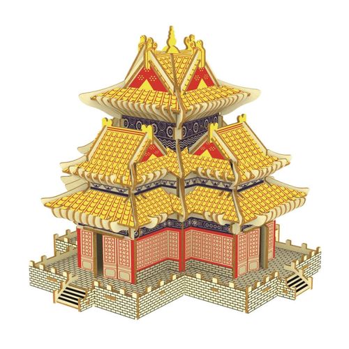 故宫角楼厂家直销地摊货源木制3d立体拼图手工课活动礼品益智玩具