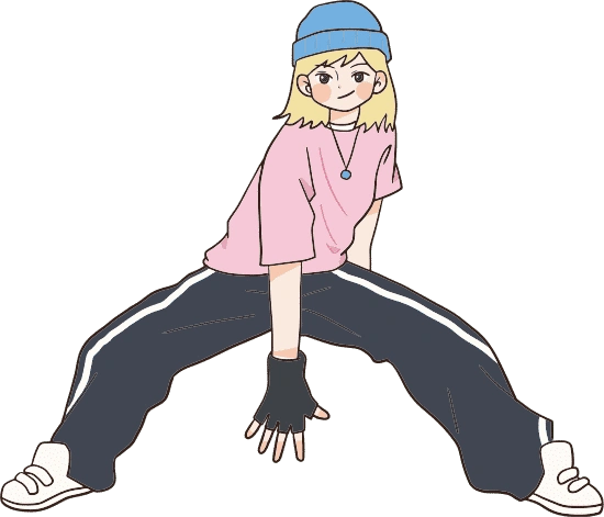 漫画风人物插画-跳街舞