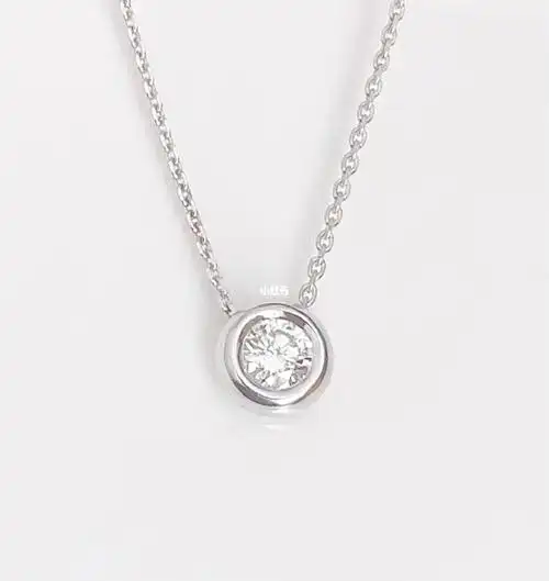 无工费周大福骄人系列18k白金泡泡钻石项链