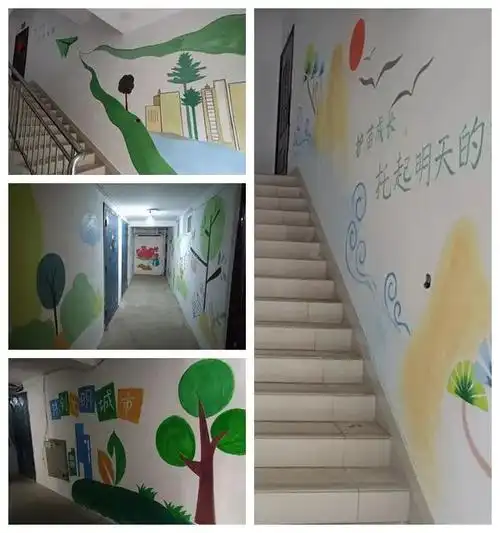 现象墙面及楼梯间干净整洁燕澜花园将文明融入居民生活以"爱岗敬业","