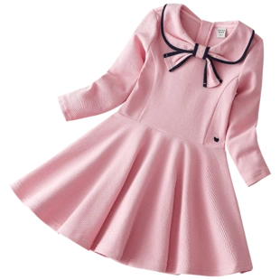 儿童女童网纱小朋友公主裙幼儿园衣服装冬天粉色小女孩子连衣裙子